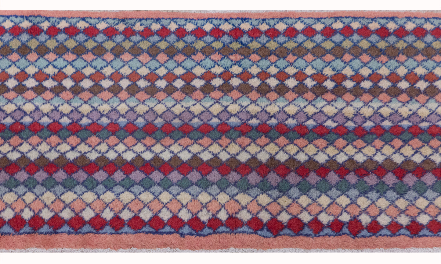 Handwoven Wool Runner, 2'1 x 6'1 feet / 64 x 185 cm