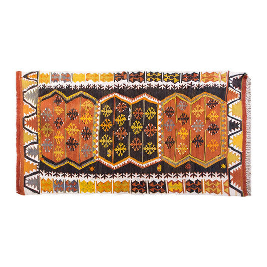 intage Turkish Kilim, 3.6 x 6.4 ft Rug, 108 x 195 cm