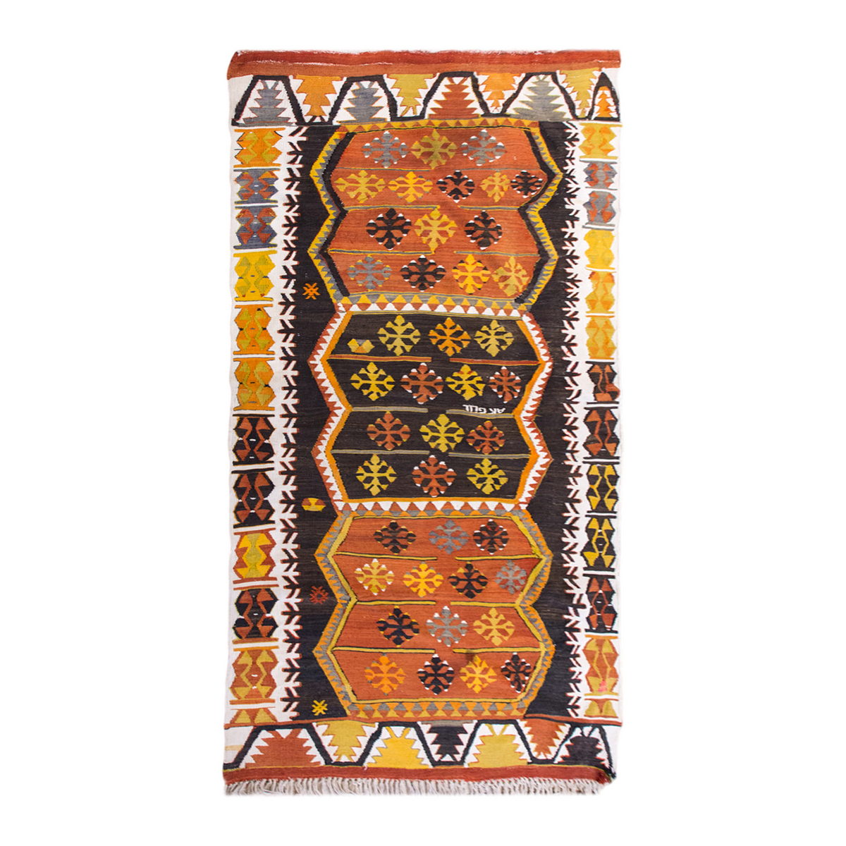 intage Turkish Kilim, 3.6 x 6.4 ft Rug, 108 x 195 cm