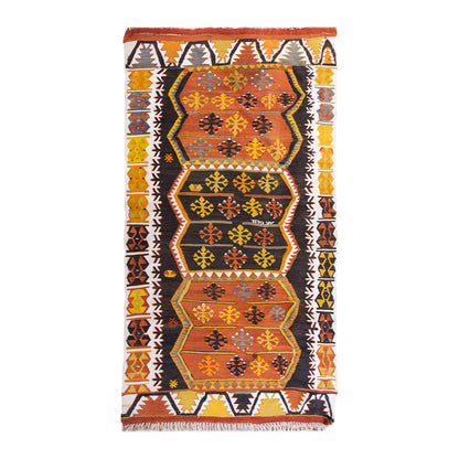 intage Turkish Kilim, 3.6 x 6.4 ft Rug, 108 x 195 cm