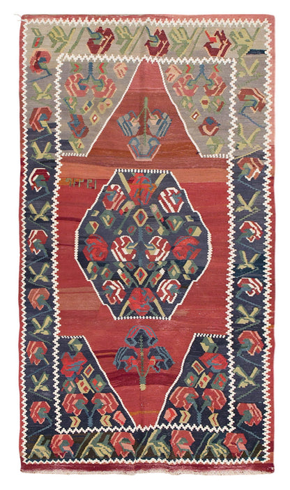 Karabağ Kilim, 70 Years Old, 130 x 260 cm / 4'3 x 8'6 feet
