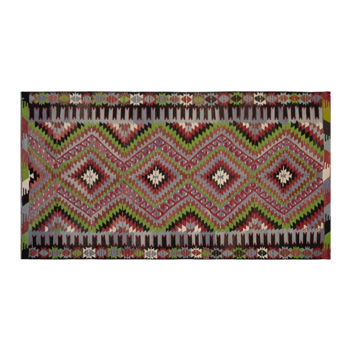 kula tribal kilim, 6x11 ft kilim, 184x335 cm
