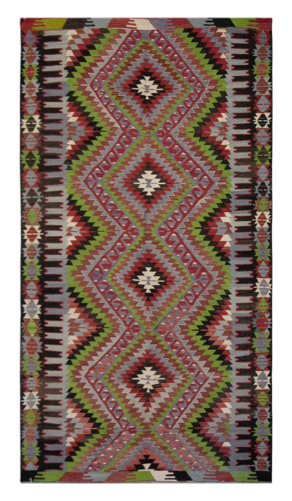 kula tribal kilim, 6x11 ft kilim, 184x335 cm