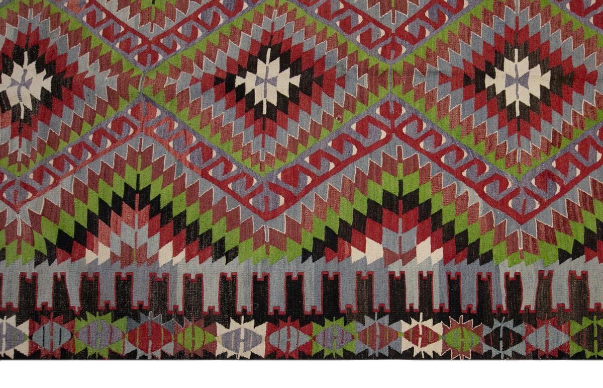 kula tribal kilim, 6x11 ft kilim, 184x335 cm