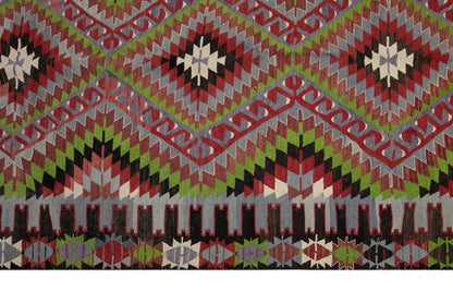 kula tribal kilim, 6x11 ft kilim, 184x335 cm
