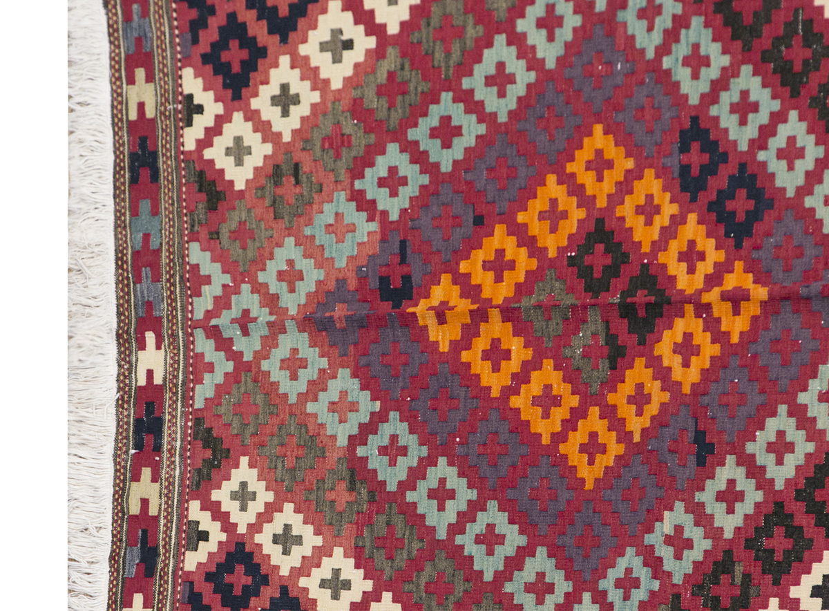 Kurdish Hakkari Kilim, 153 x 265 cm, 5 x 8'8 feet