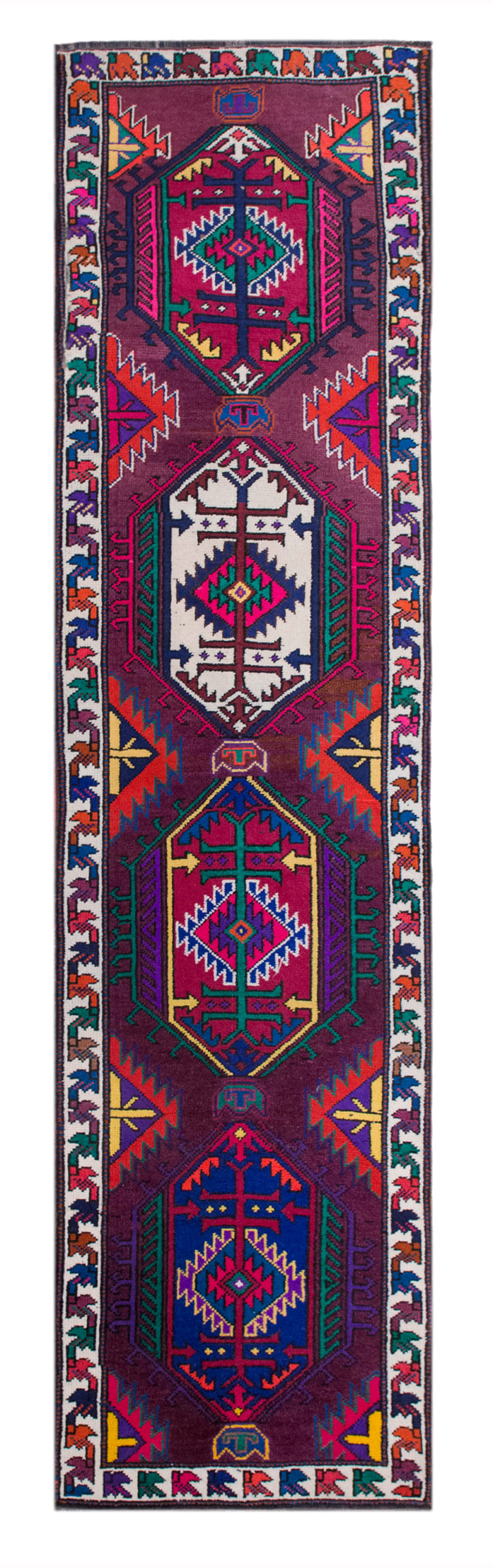 Kurdish Herki Runner Rug | 91x340 cm (3x11.2 ft)
