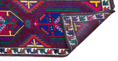 Kurdish Herki Runner Rug | 91x340 cm (3x11.2 ft)