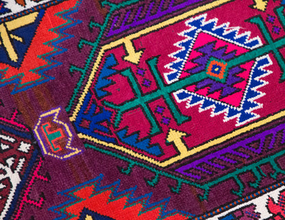 Kurdish Herki Runner Rug | 91x340 cm (3x11.2 ft)