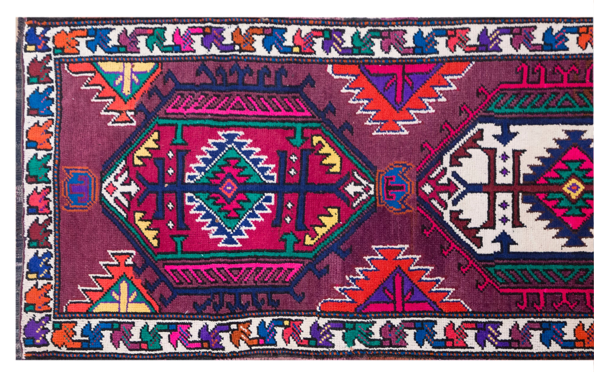 Kurdish Herki Runner Rug | 91x340 cm (3x11.2 ft)
