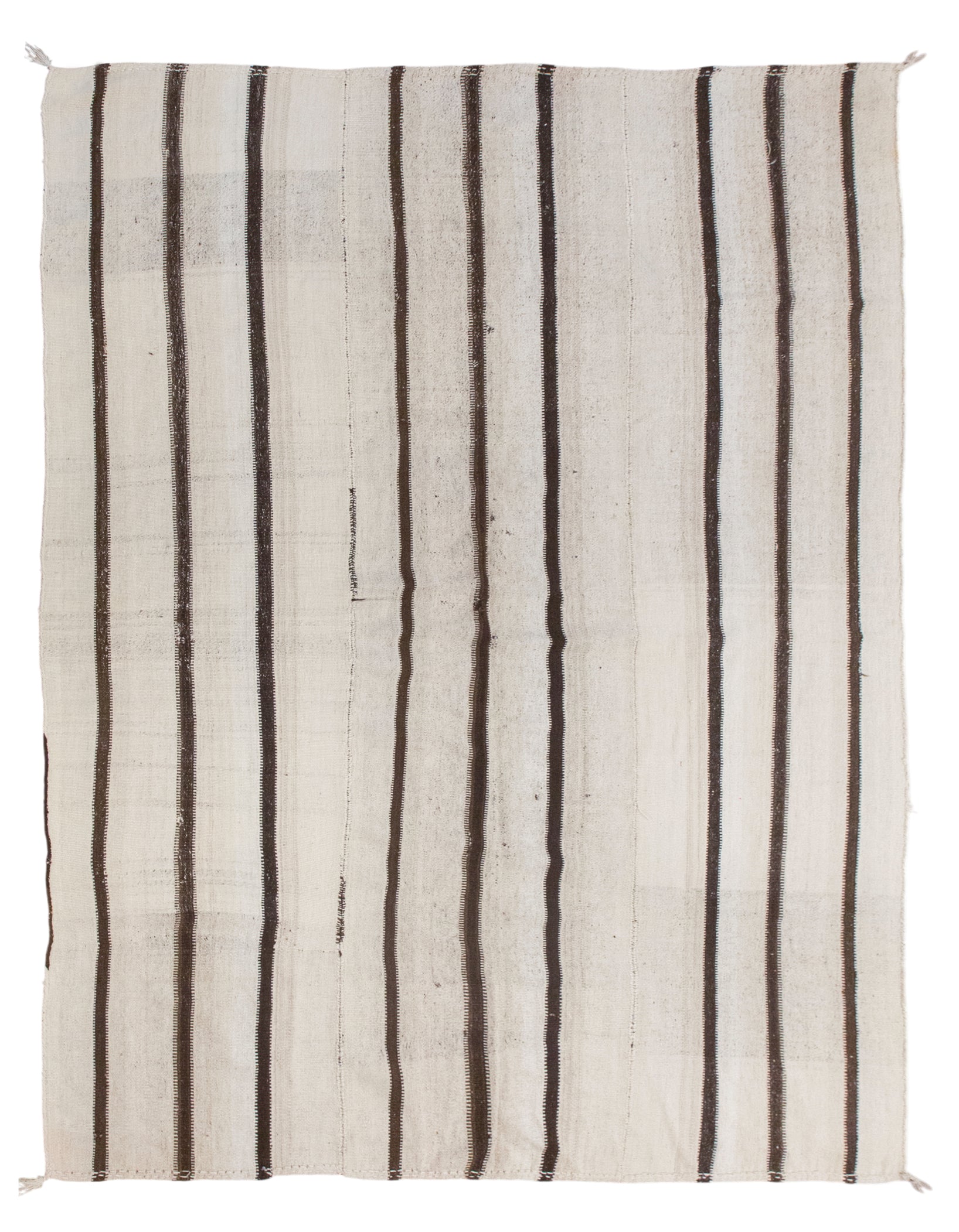Large Minimalist Vintage Turkish Kilim Rug 190x255 cm (6.2x8.4 ft)
