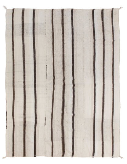 Large Minimalist Vintage Turkish Kilim Rug 190x255 cm (6.2x8.4 ft)