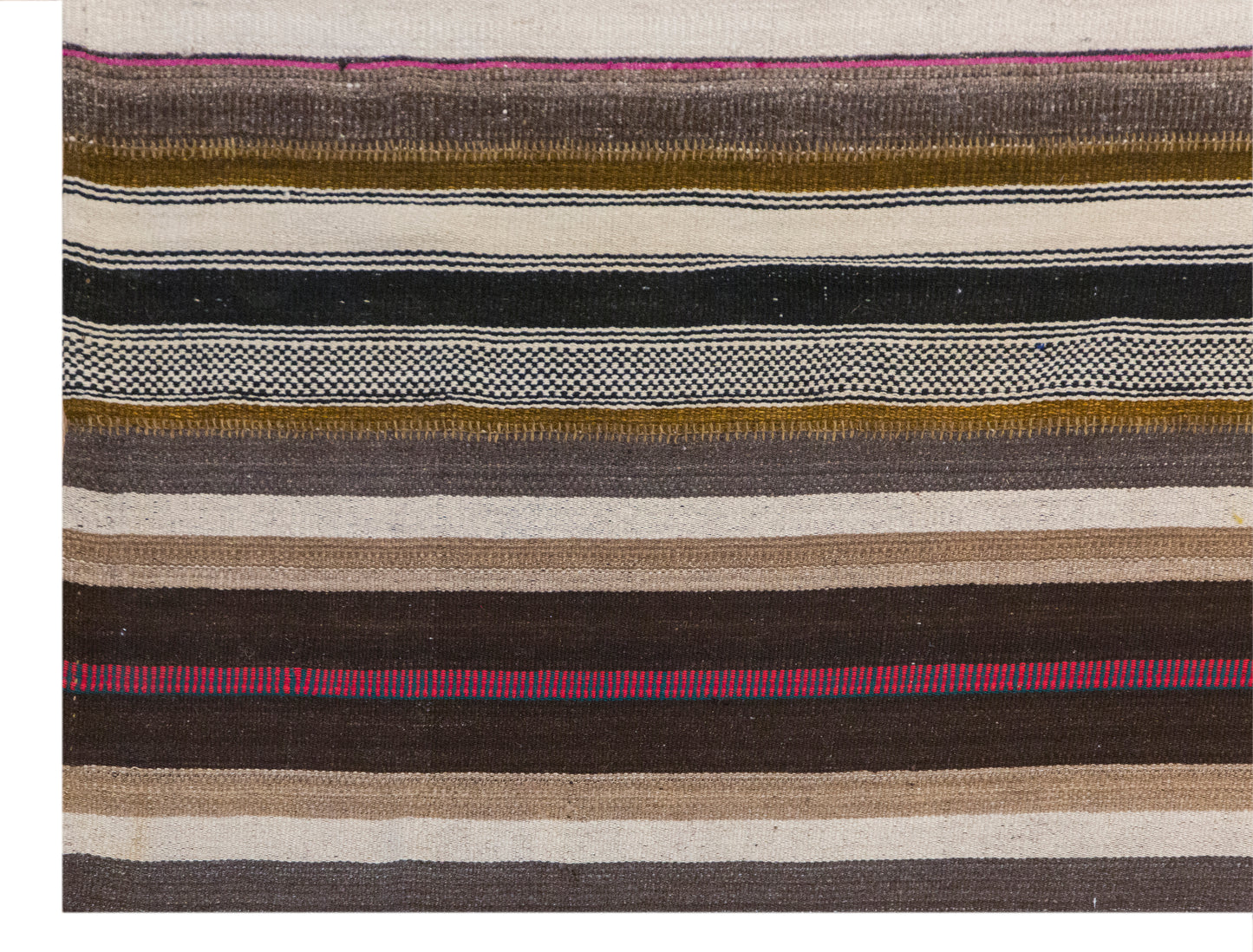 Large Minimalist Vintage Turkish Kilim Rug 190x400 cm (6.2x13.1 ft)