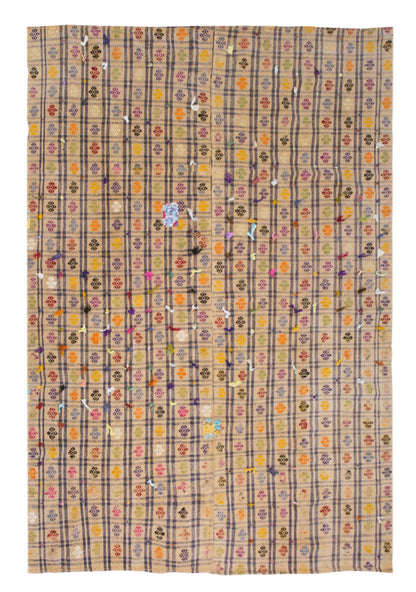 Large Vintage Striped Kilim Rug – 213 x 305 cm | 7' x 10'