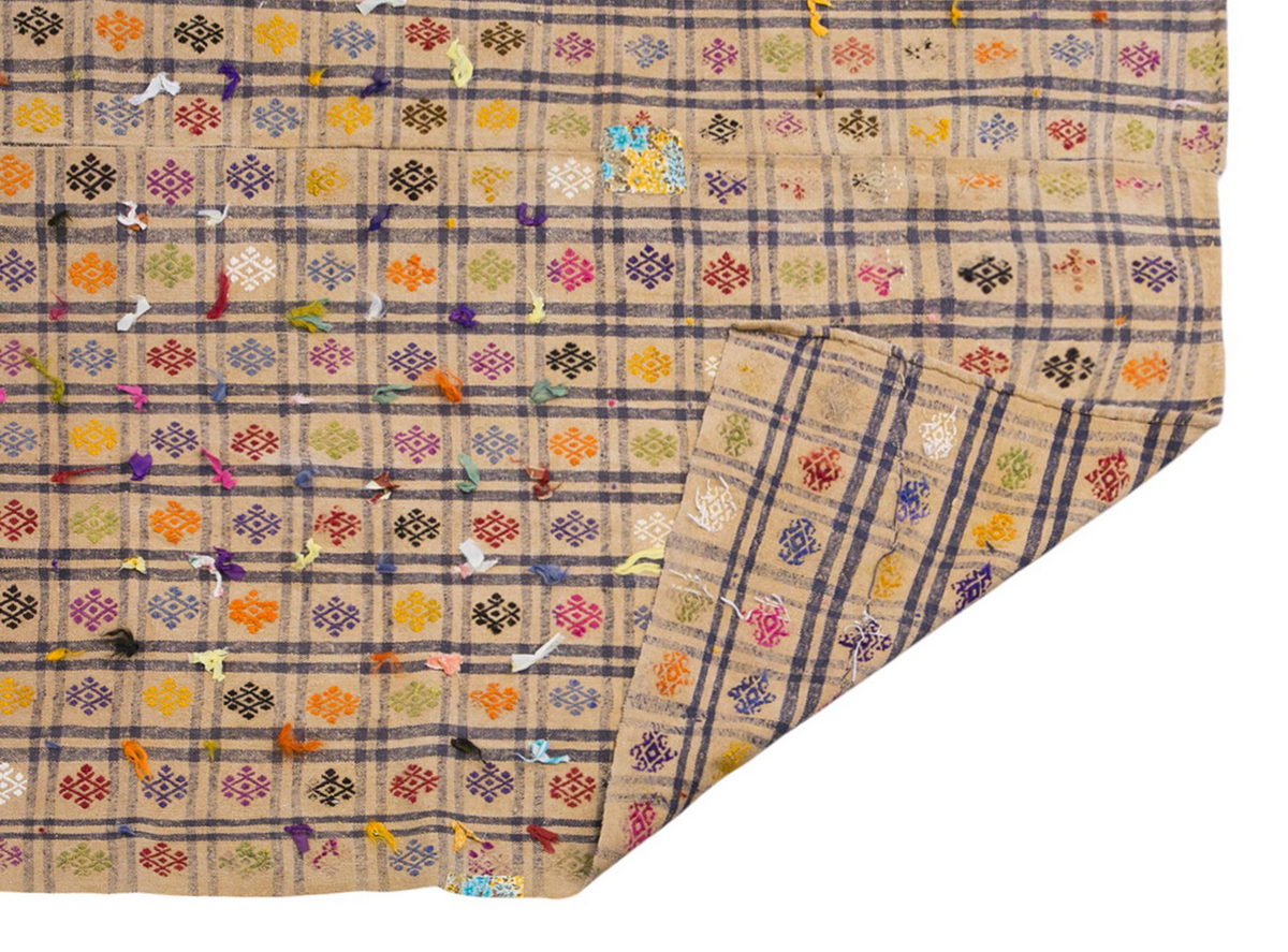 Large Vintage Striped Kilim Rug – 213 x 305 cm | 7' x 10'