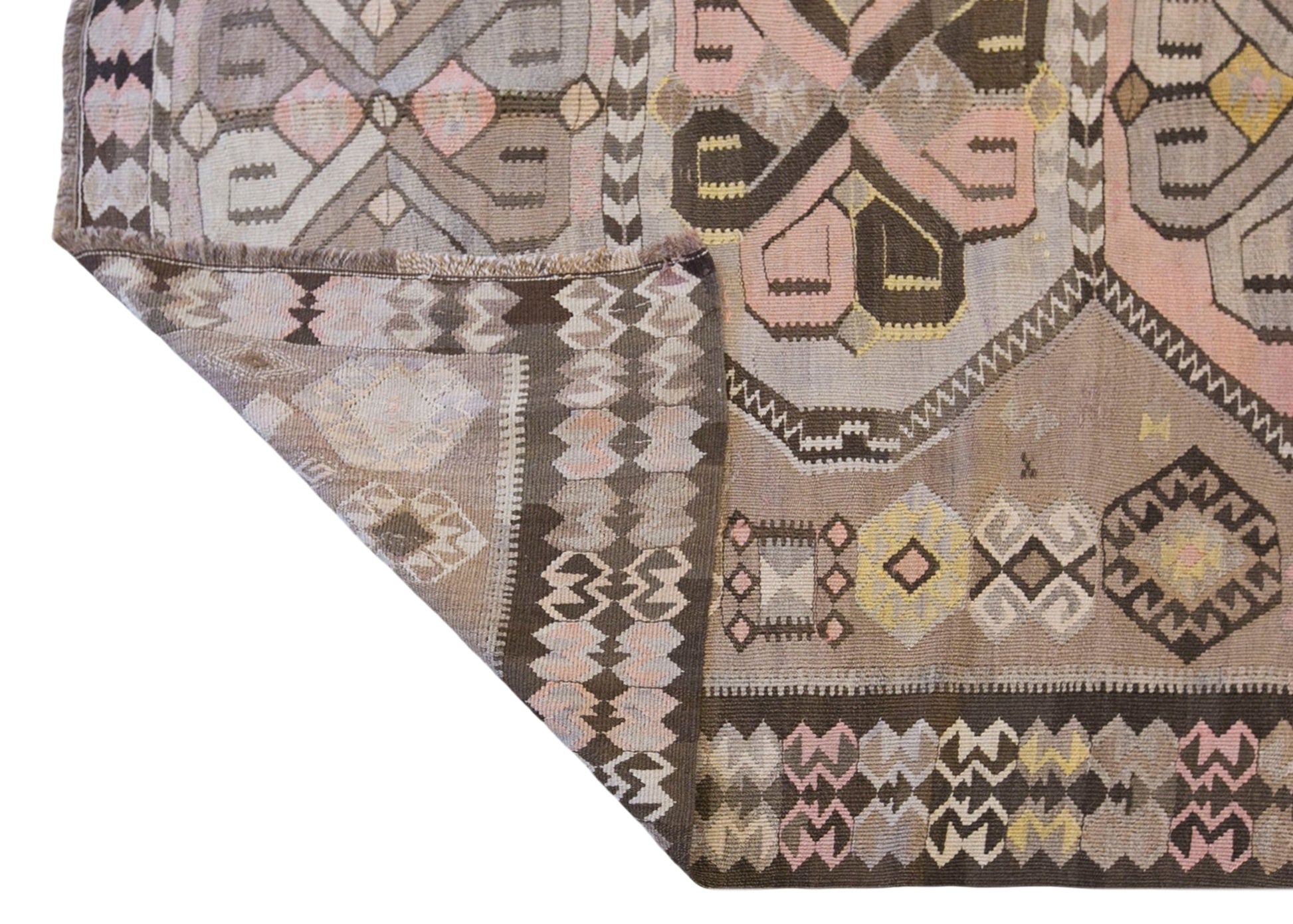 Large Vintage Turkish Kars Kilim – 150 x 360 cm (4.9 x 11.8 ft)