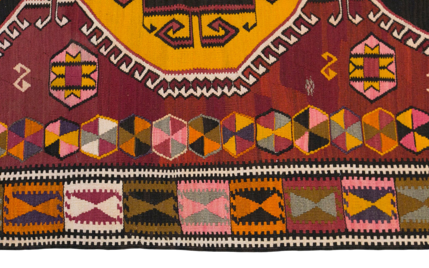 Large Vintage Turkish Kars Kilim – 157 x 475 cm (5.2 x 15.6 ft)