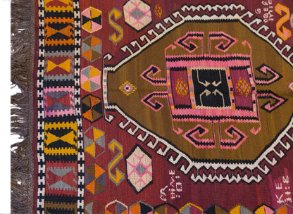 Large Vintage Turkish Kars Kilim – 157 x 475 cm (5.2 x 15.6 ft)