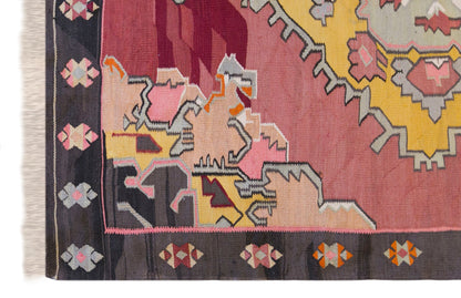 Large Vintage Turkish Kars Kilim – 162 x 410 cm (5.3 x 13.5 ft)