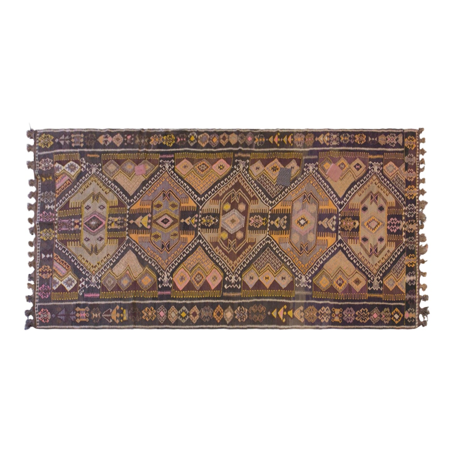 Large Vintage Turkish Kars Kilim – 170 x 395 cm (5.6 x 13 ft)