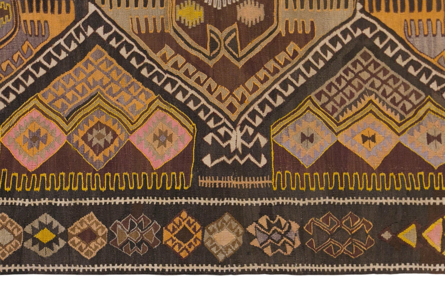 Large Vintage Turkish Kars Kilim – 170 x 395 cm (5.6 x 13 ft)