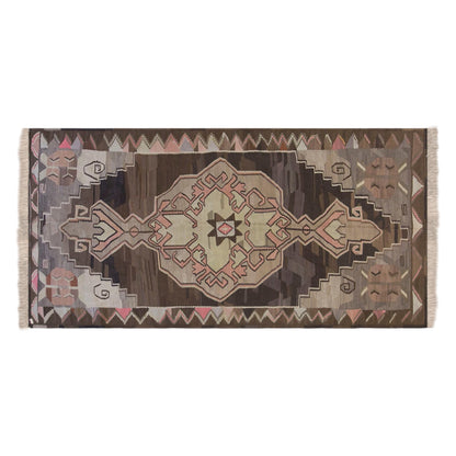 Large Vintage Turkish Kars Kilim – 175 x 355 cm (5.7 x 11.7 ft)