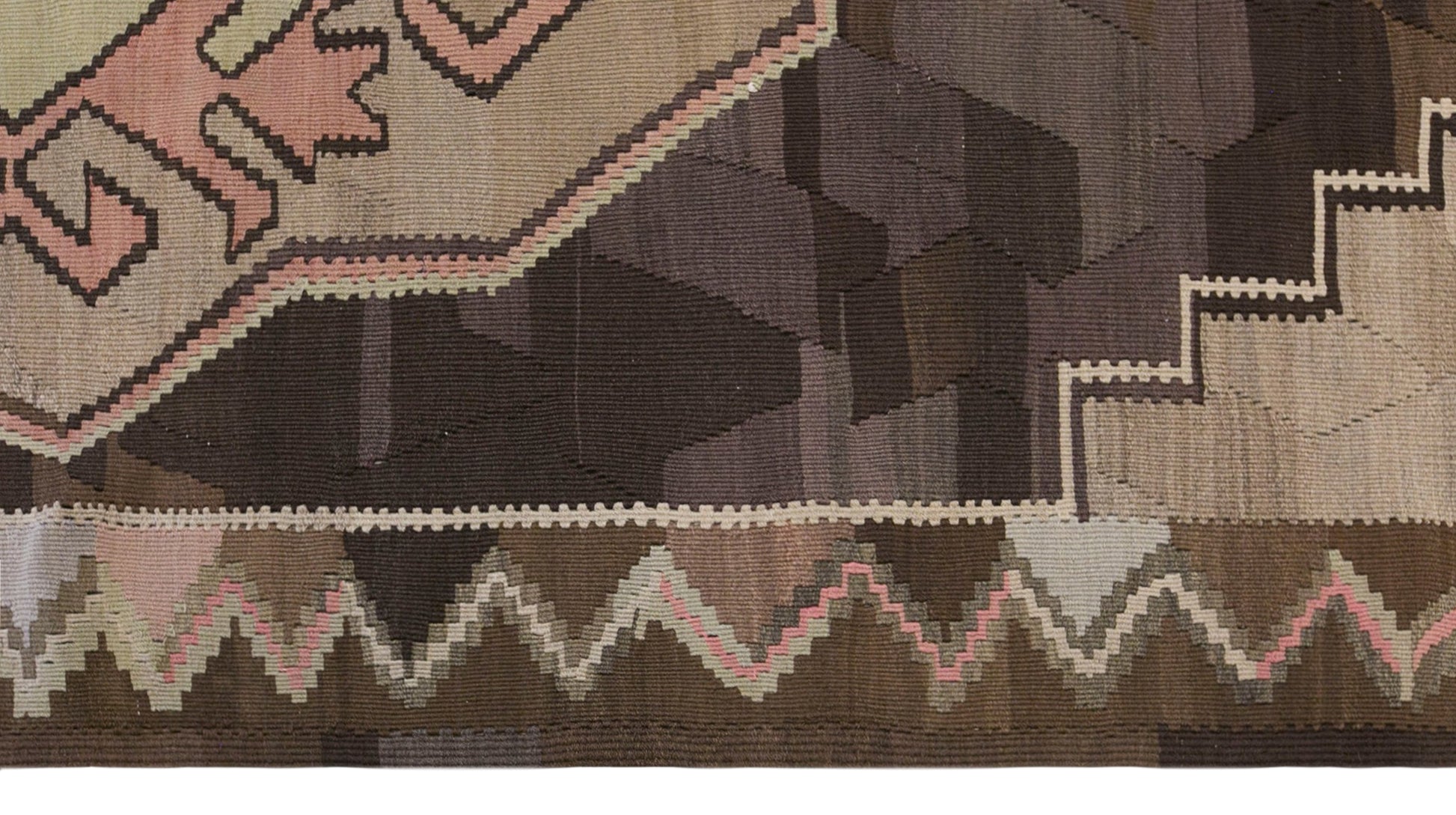 Large Vintage Turkish Kars Kilim – 175 x 355 cm (5.7 x 11.7 ft)