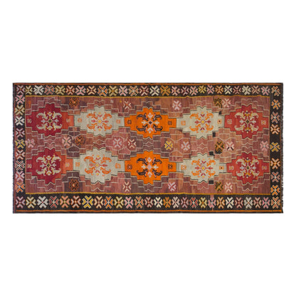Large Vintage Turkish Kars Kilim – 195 x 425 cm (6.4 x 13.9 ft)