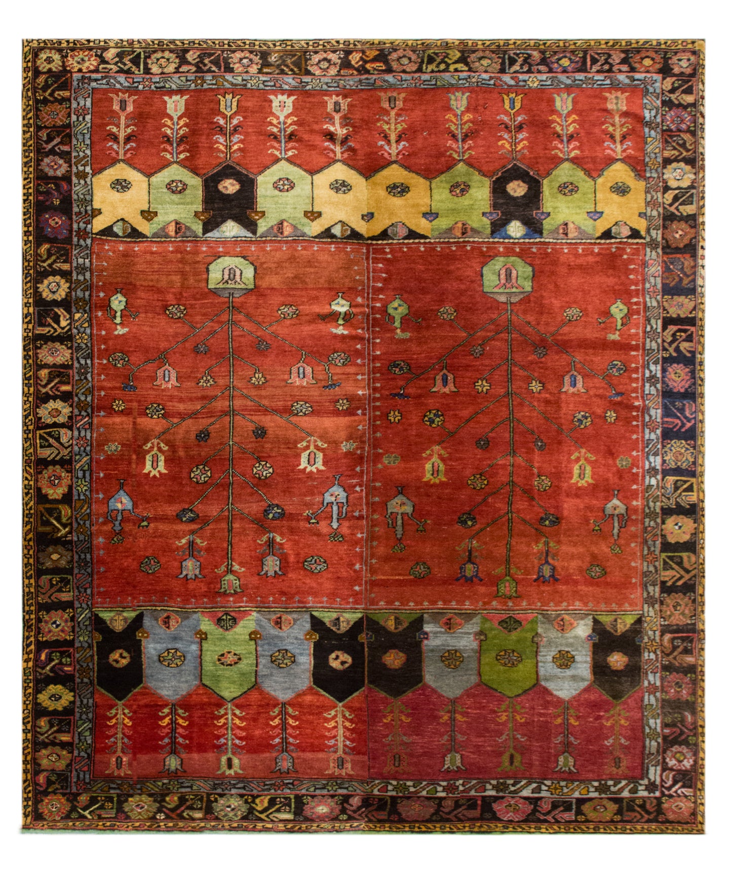 Large Vintage Turkish Wool Rug, 300 × 345 cm,  9.8 × 11.3 ft