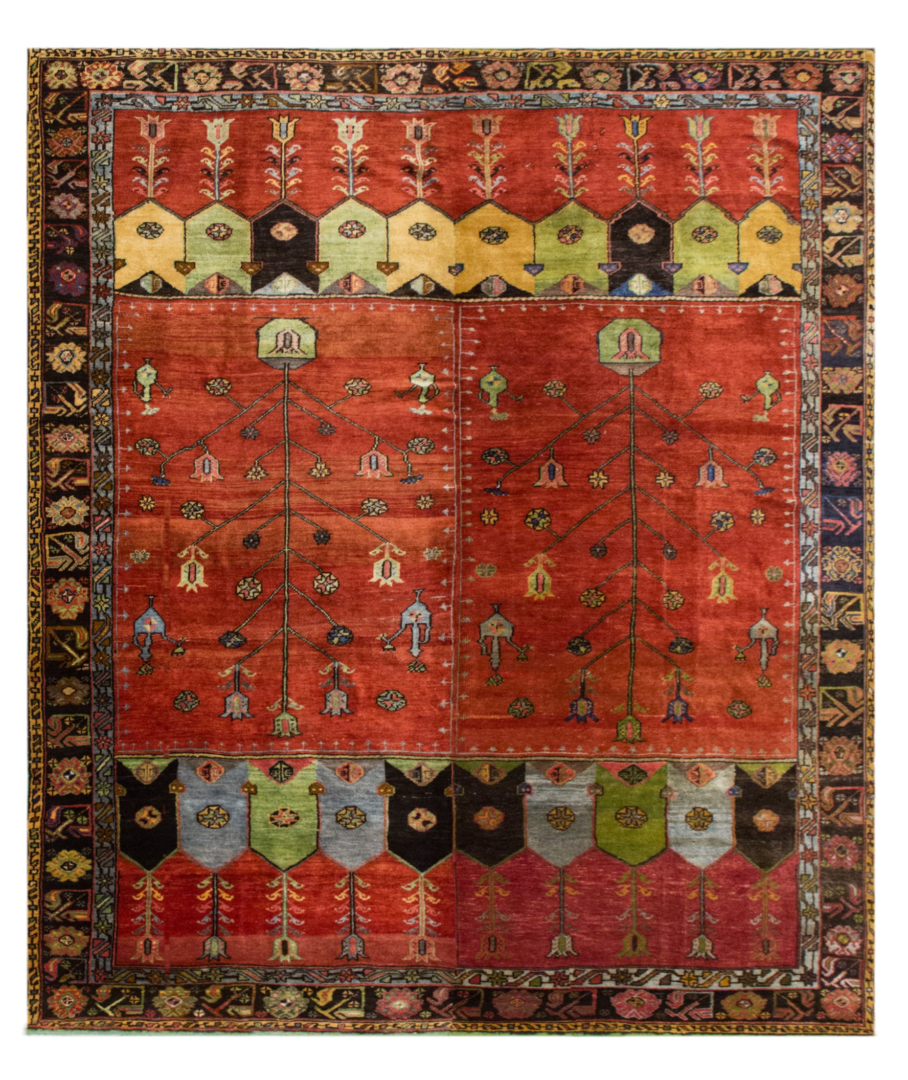 Large Vintage Turkish Wool Rug, 300 × 345 cm,  9.8 × 11.3 ft
