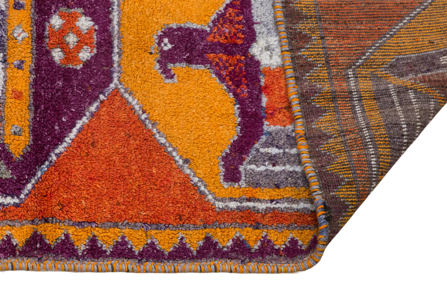 Long Vintage Oushak Runner Rug 106 x 345 cm | 3'6" x 11'4" ft