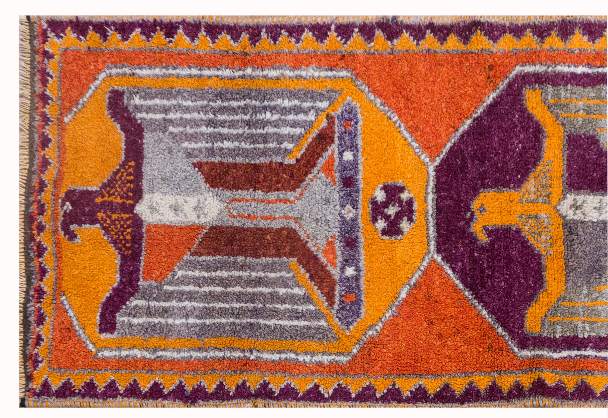 Long Vintage Oushak Runner Rug 106 x 345 cm | 3'6" x 11'4" ft