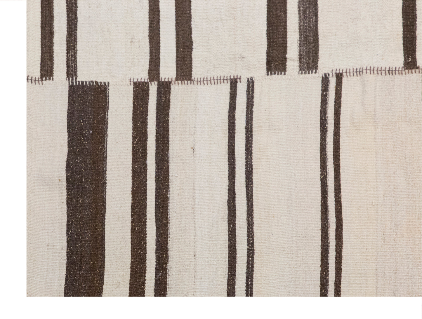 Minimalist Embroidery Light Kilim Rug, 185 × 230 cm (6.1 × 7.5 ft)