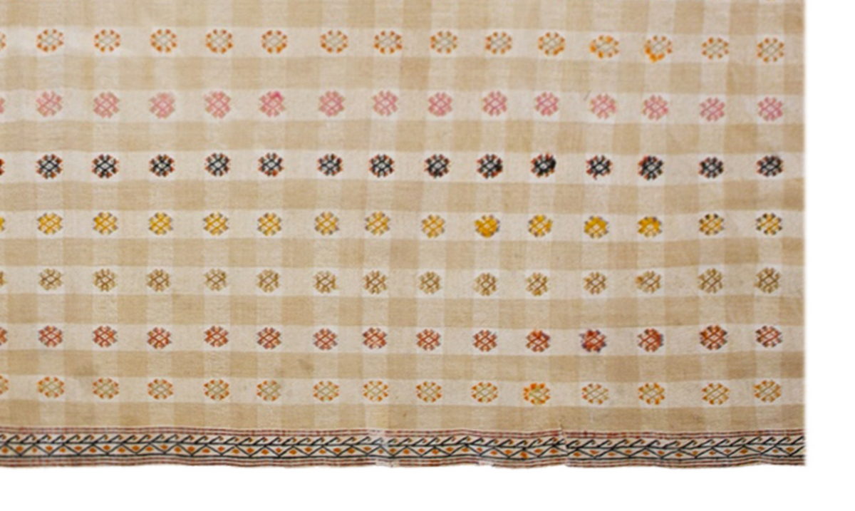 Minimalist Modern Kilim Rug 196x283 cm, 6'5" x 9'3" Feet