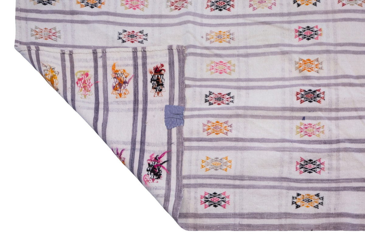 Minimalist Modern Kilim Rug 225x270 cm, 7'5" x 8'10" Feet