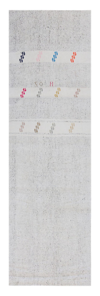 Minimalist Modern Kilim Runner Rug, 78 x 228 cm, 2'7" x 7'6"