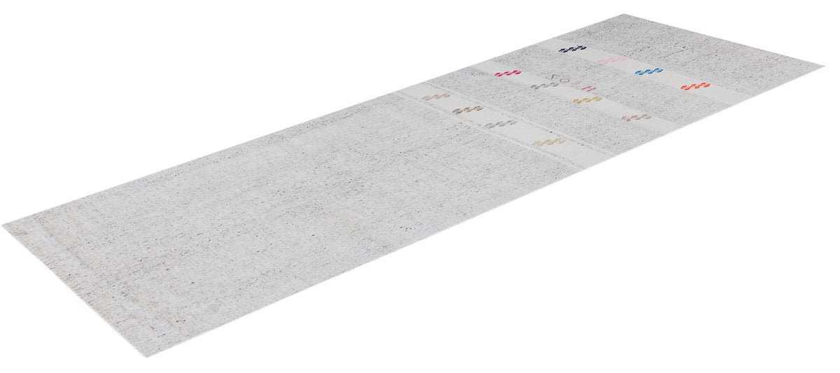 Minimalist Modern Kilim Runner Rug, 78 x 228 cm, 2'7" x 7'6"