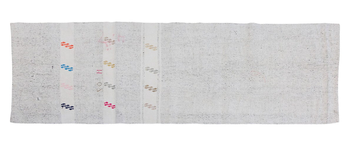 Minimalist Modern Kilim Runner Rug, 78 x 228 cm, 2'7" x 7'6"