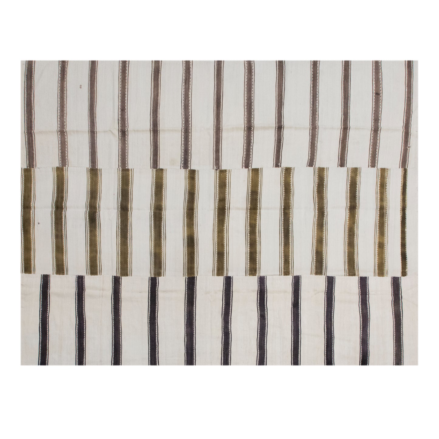 Minimalist Striped Goat Hair, 7.2x9.2 ft