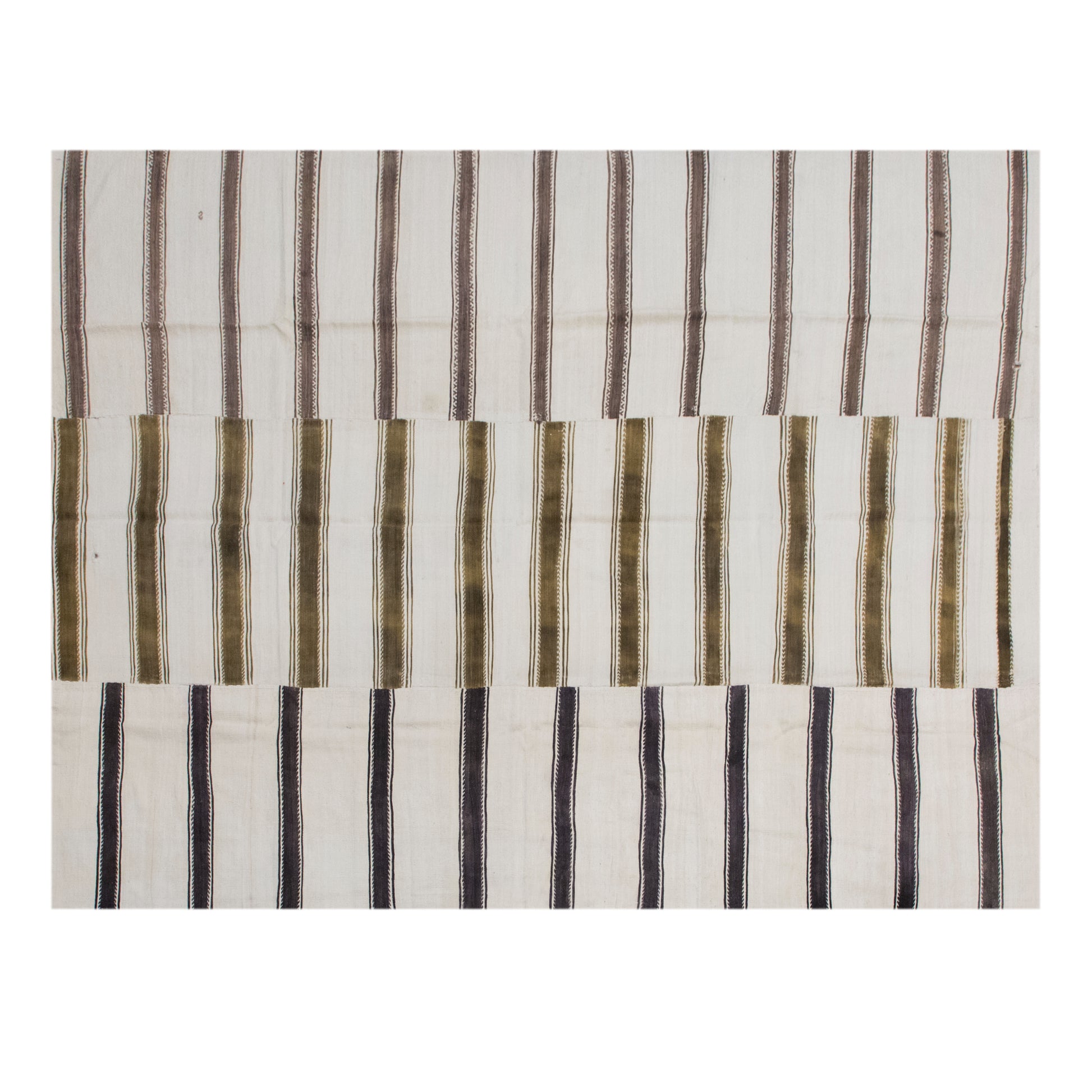 Minimalist Striped Goat Hair, 7.2x9.2 ft