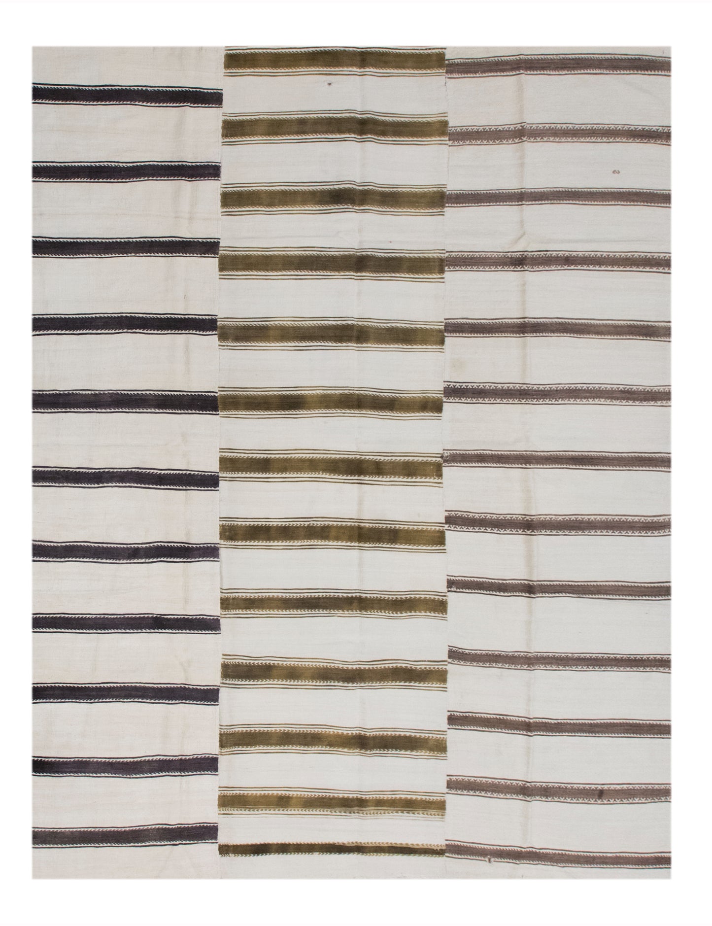 Minimalist Striped Goat Hair, 7.2x9.2 ft