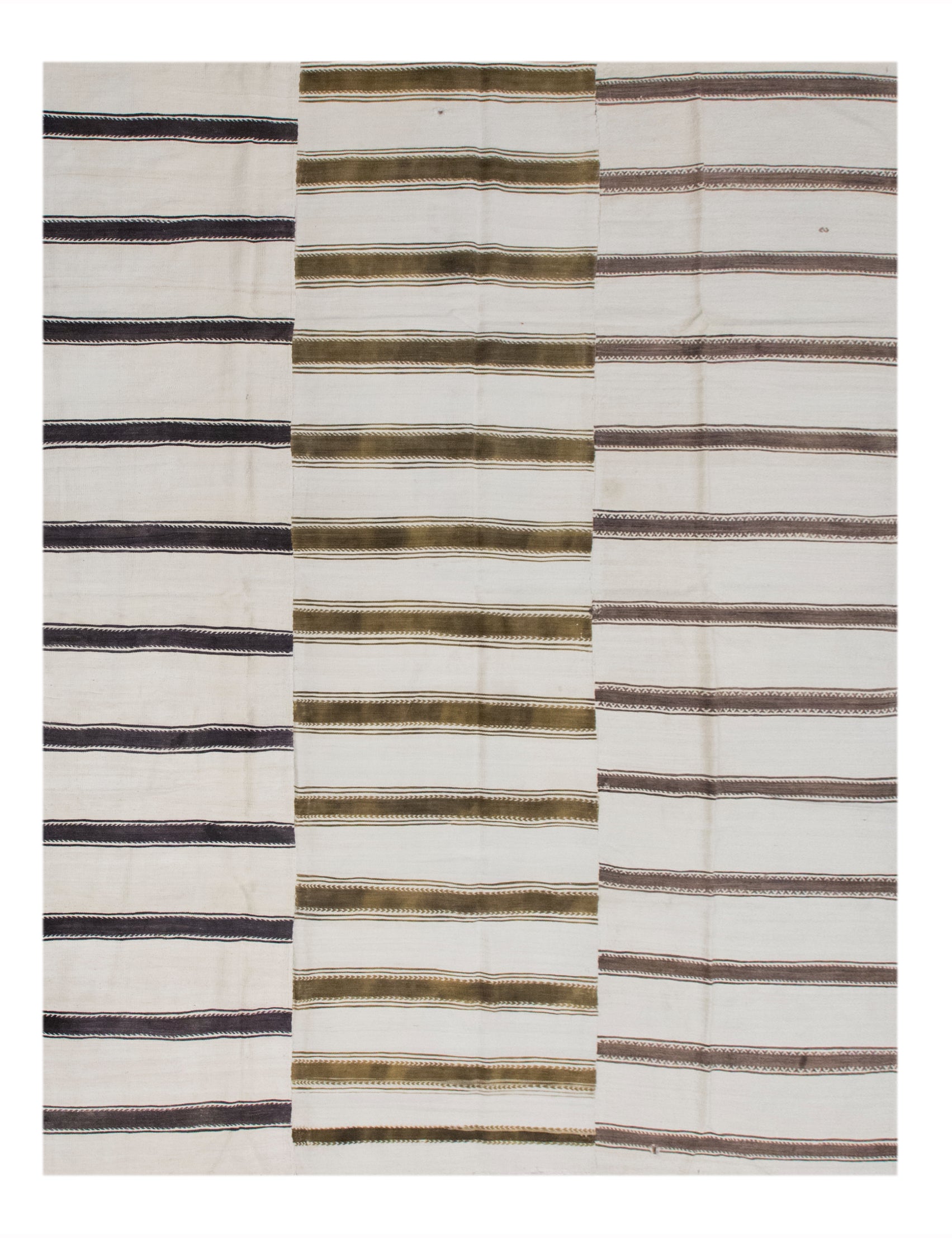 Minimalist Striped Goat Hair, 7.2x9.2 ft