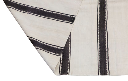 Minimalist Striped Goat Hair, 7.2x9.2 ft