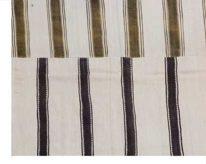 Minimalist Striped Goat Hair, 7.2x9.2 ft