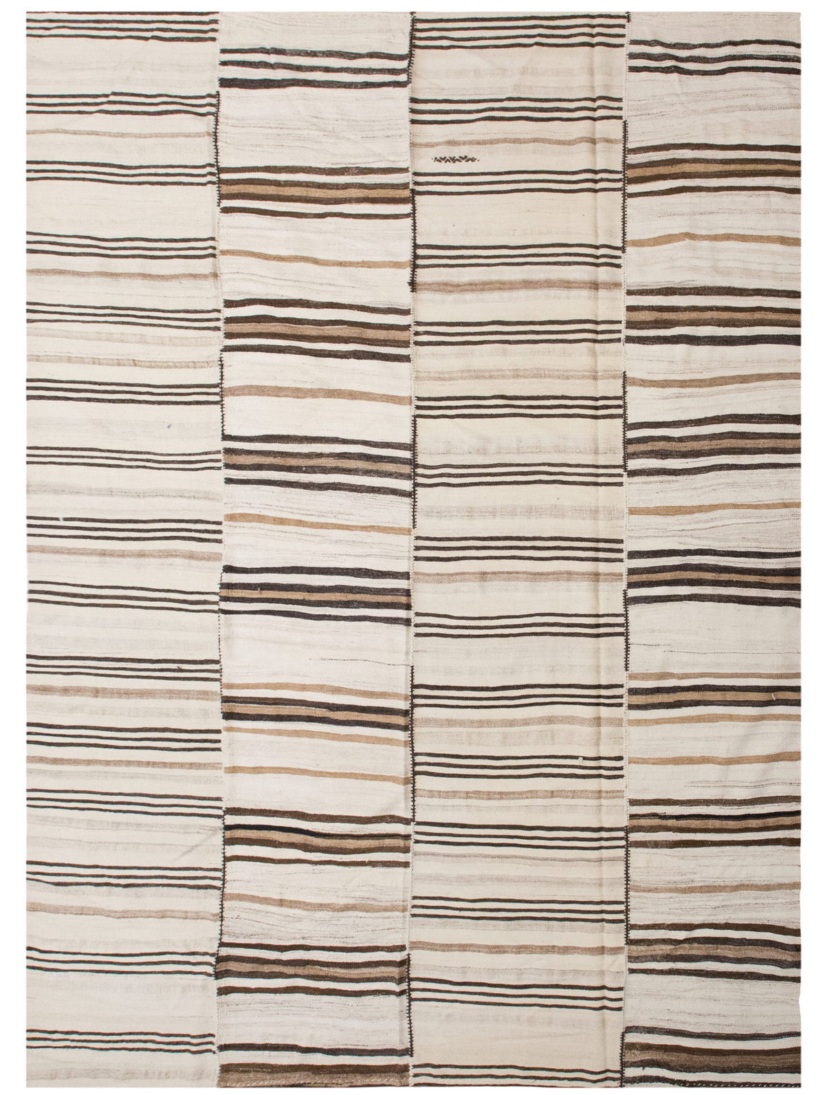 Minimalist Striped Turkish Kilim Rug 290 x 370 cm (9'6" x 12'1" )