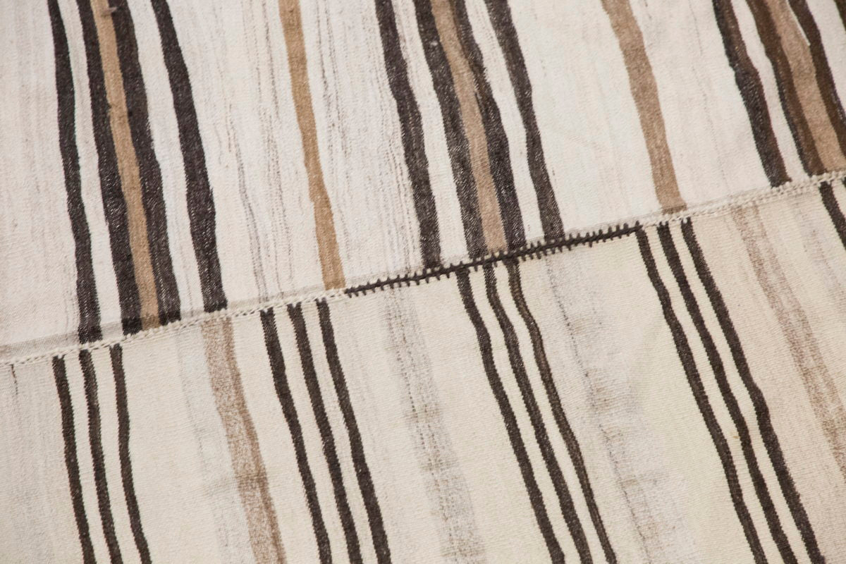 Minimalist Striped Turkish Kilim Rug 290 x 370 cm (9'6" x 12'1" )