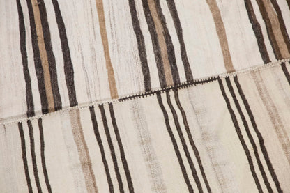 Minimalist Striped Turkish Kilim Rug 290 x 370 cm (9'6" x 12'1" )