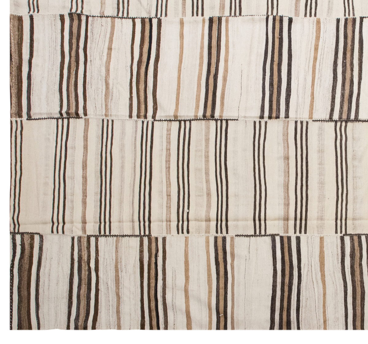 Minimalist Striped Turkish Kilim Rug 290 x 370 cm (9'6" x 12'1" )