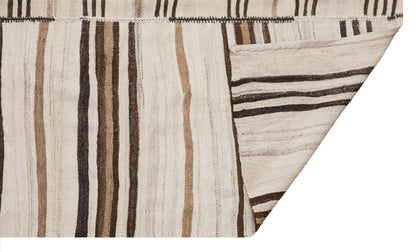 Minimalist Striped Turkish Kilim Rug 290 x 370 cm (9'6" x 12'1" )