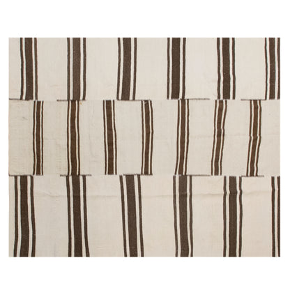 Minimalist Turkish Kilim Rug 203x225 cm | 6.7x7.4 ft